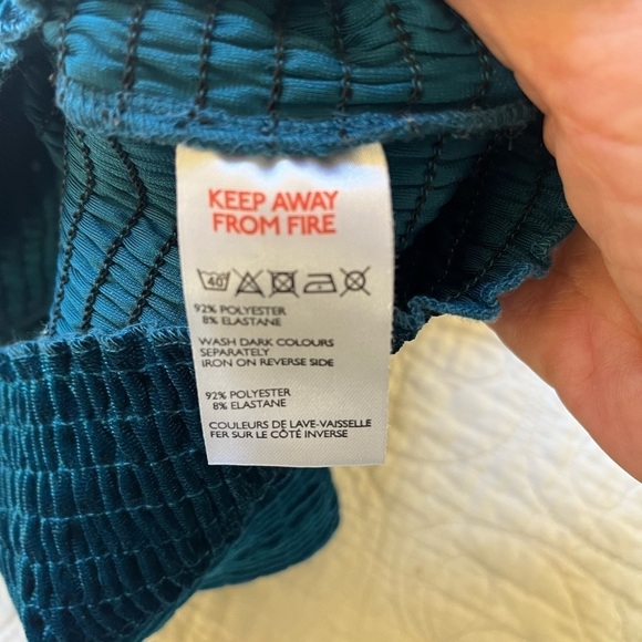 Urban Outfitter Off  Shoulder Holiday Velvet Smocked Top in in Turquoise Small - Picture 3 of 6